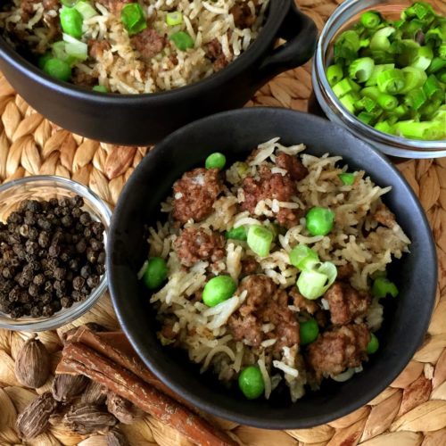 Pressure Cooker Kheema Pulao {Indian Meat & Rice} This Old Gal