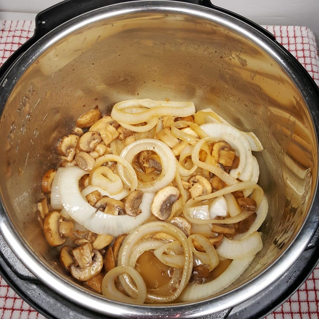 Add Cremini Mushrooms and Half the Onions