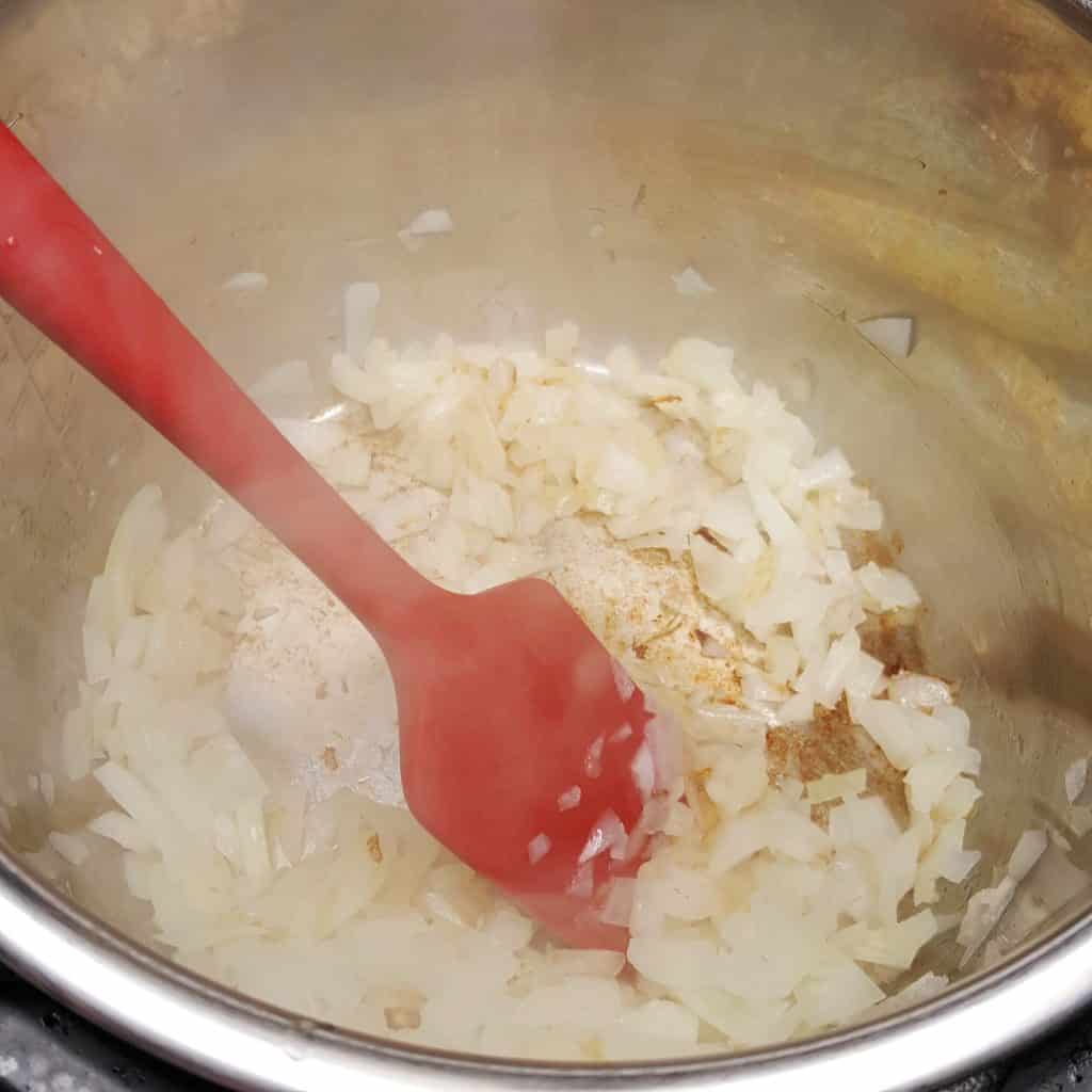 Cook the Onions until starting to Caramelize