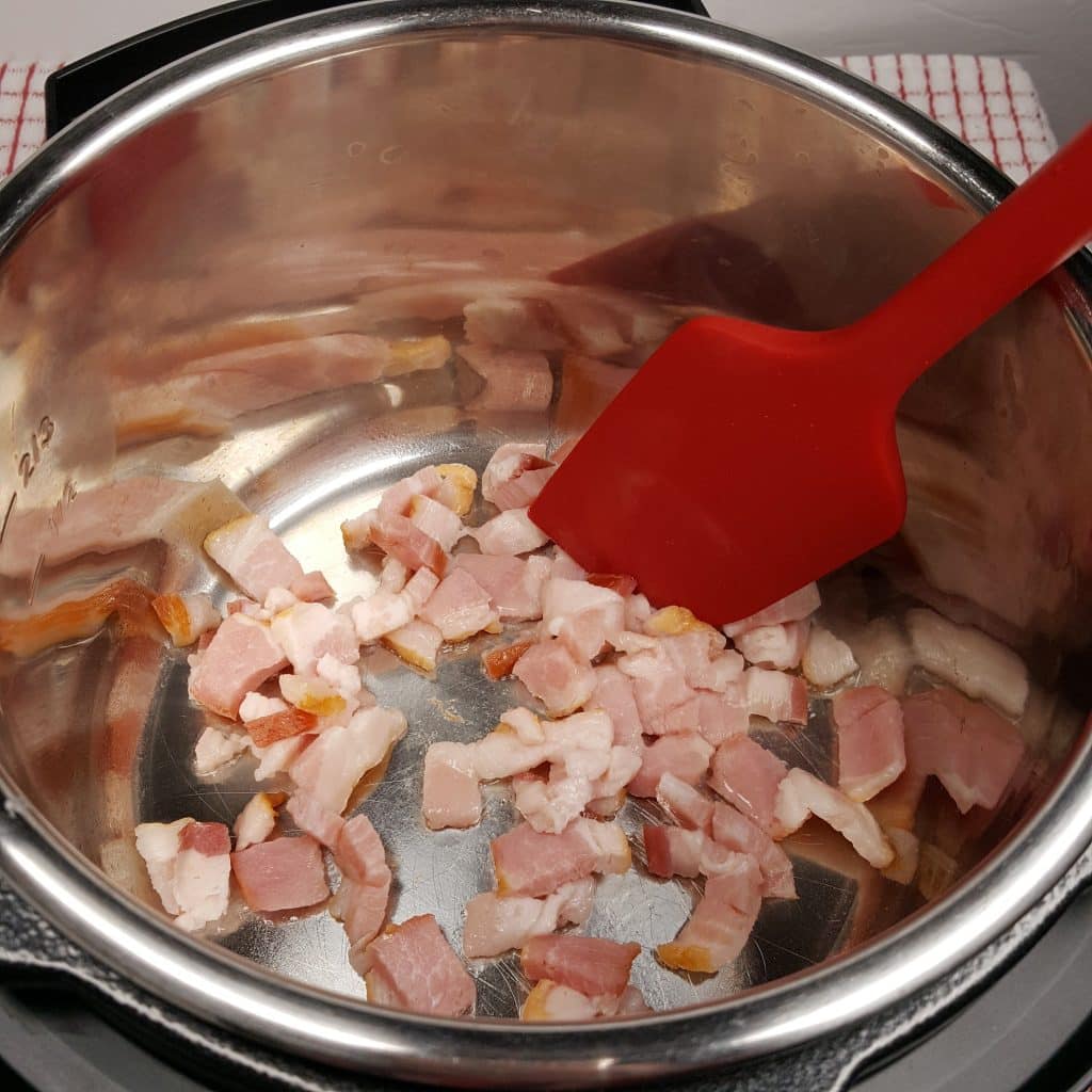 Add Chopped Bacon to Pressure Cooker