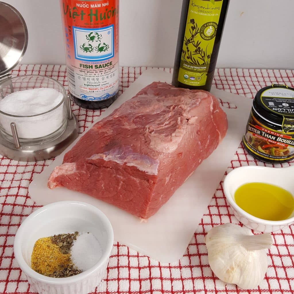 CCast of Ingredients for Instant Pot Rare Roast Beef 