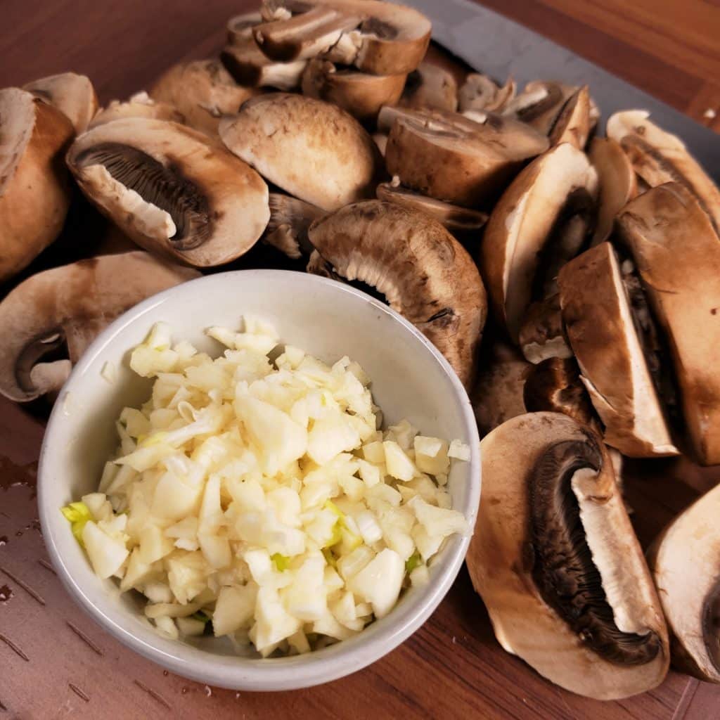 Slice Cremini Mushrooms and Mince Fresh Garlic