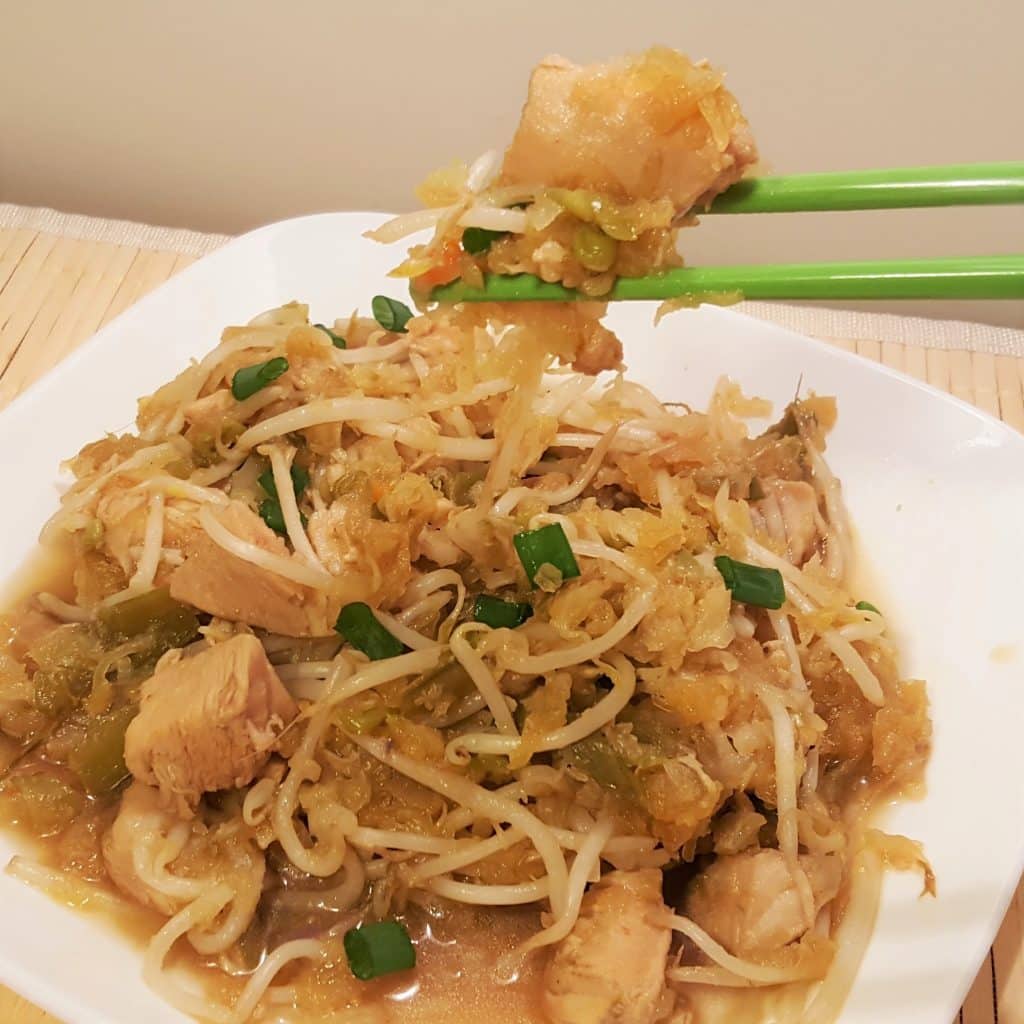 Instant Spaghetti Squash Chicken Chow Mein