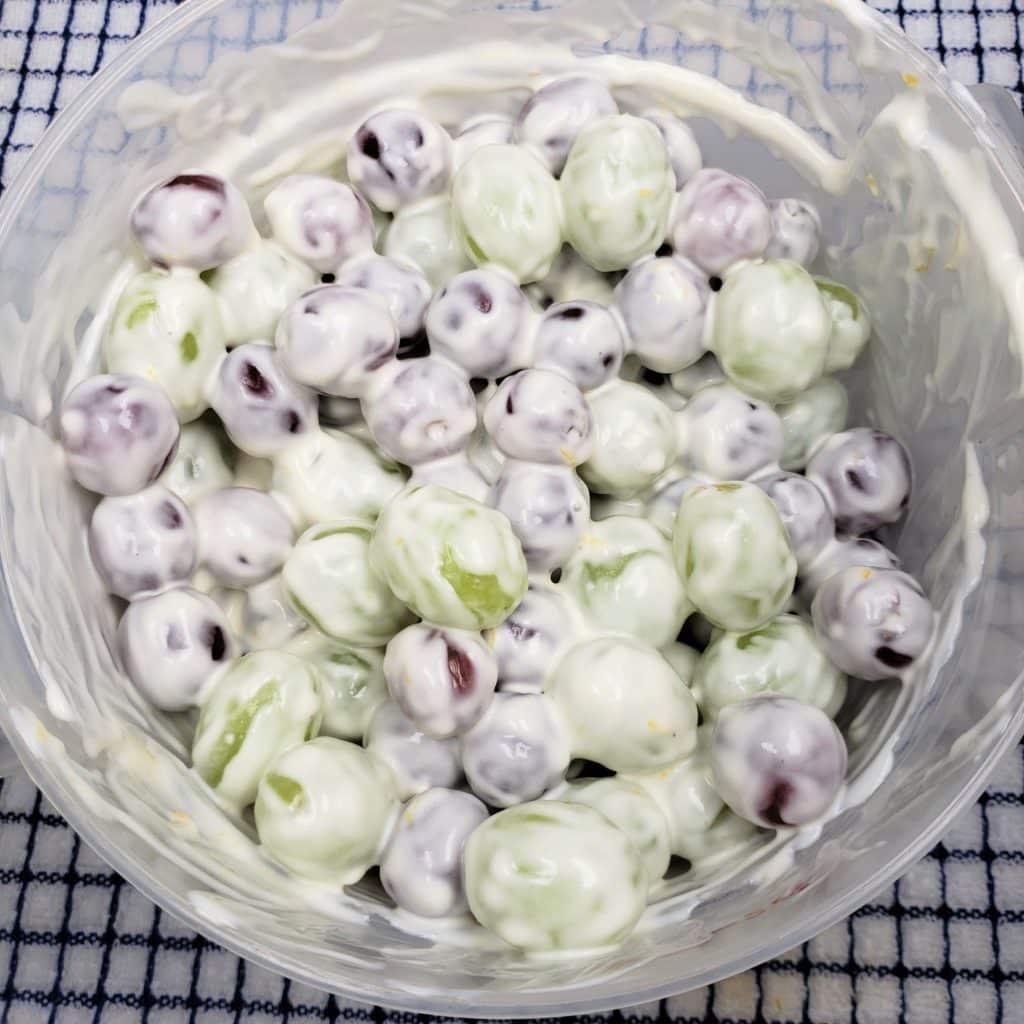 Mix Cheesecake Mixture with Grapes