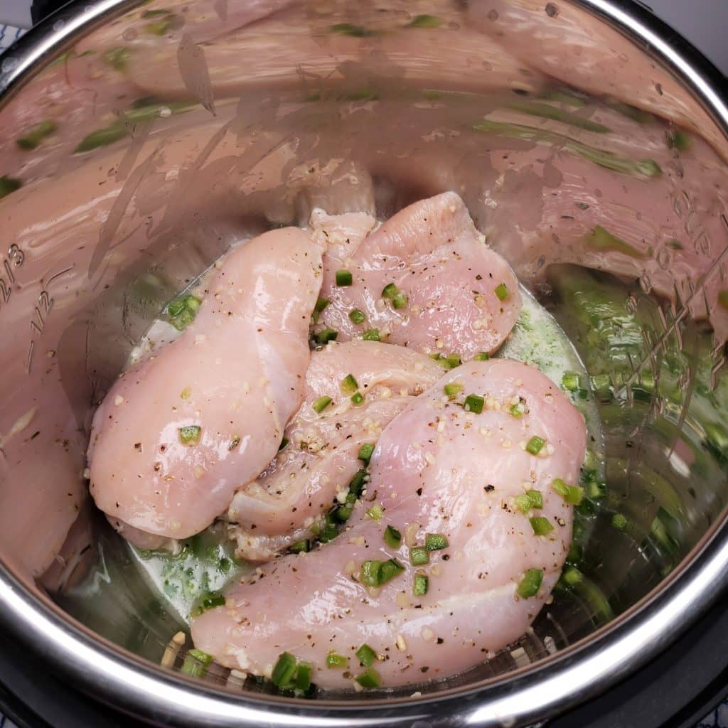 Dump Chicken with Pickled Jalapenos in Pot