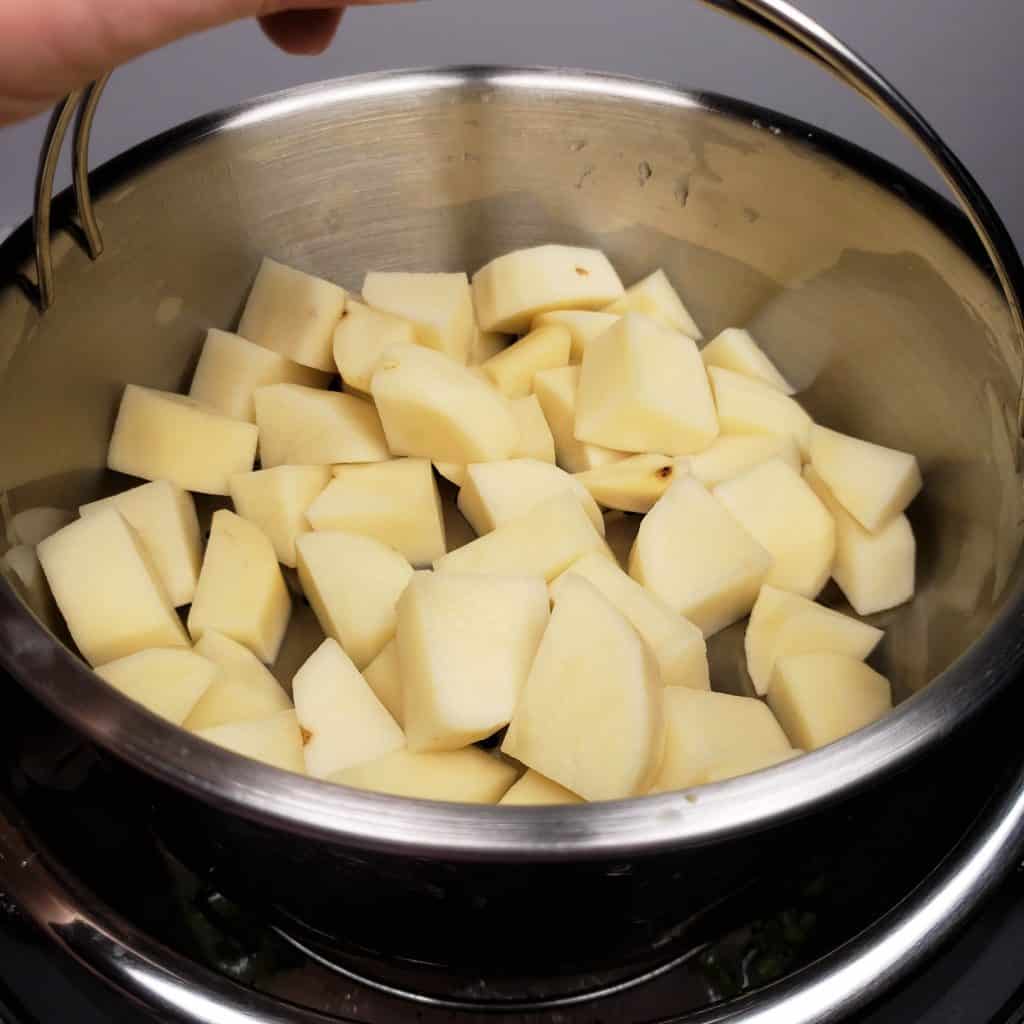 Potatoes in Steamer Basket