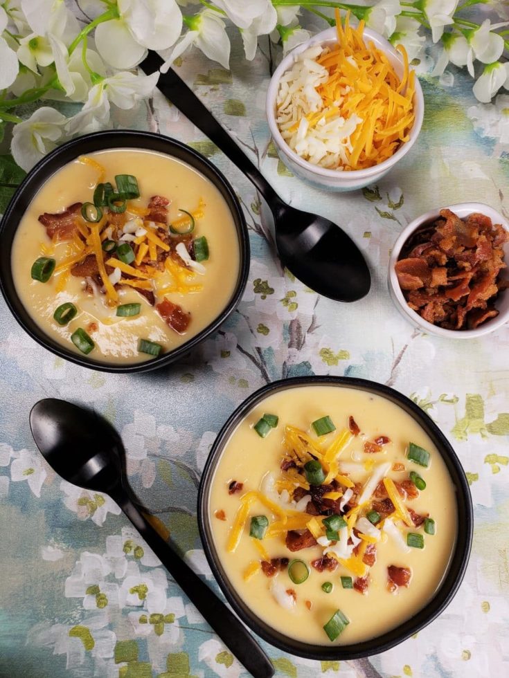 Instant Pot Low Carb Cheesy Cauliflower Soup This Old Gal