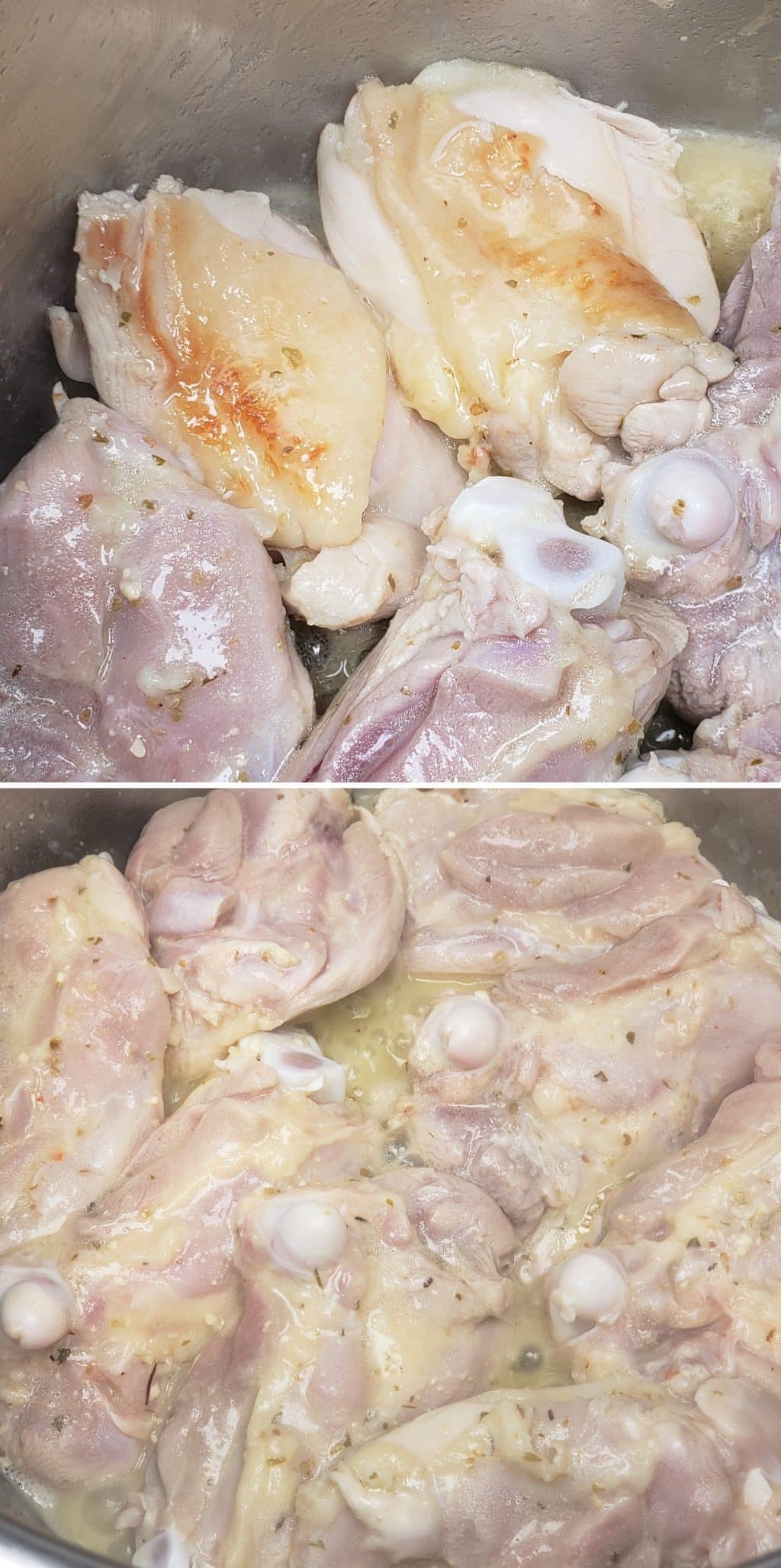Dump in Chicken and Dressing or Sear Skin First