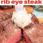 Air Fryer Rib Eye Steak with Blue Cheese Butter