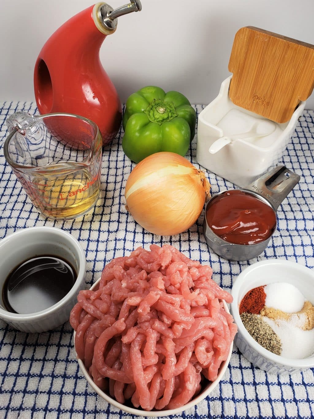 Cast of Ingredients for Instant Pot BBQ Ribs Sloppy Joes