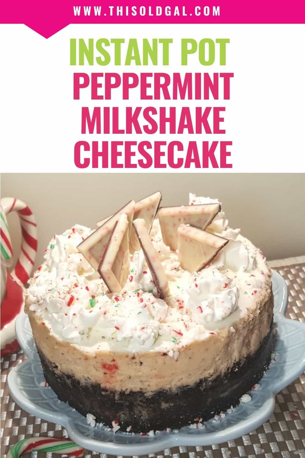 Instant Pot Peppermint Milkshake Cheesecake