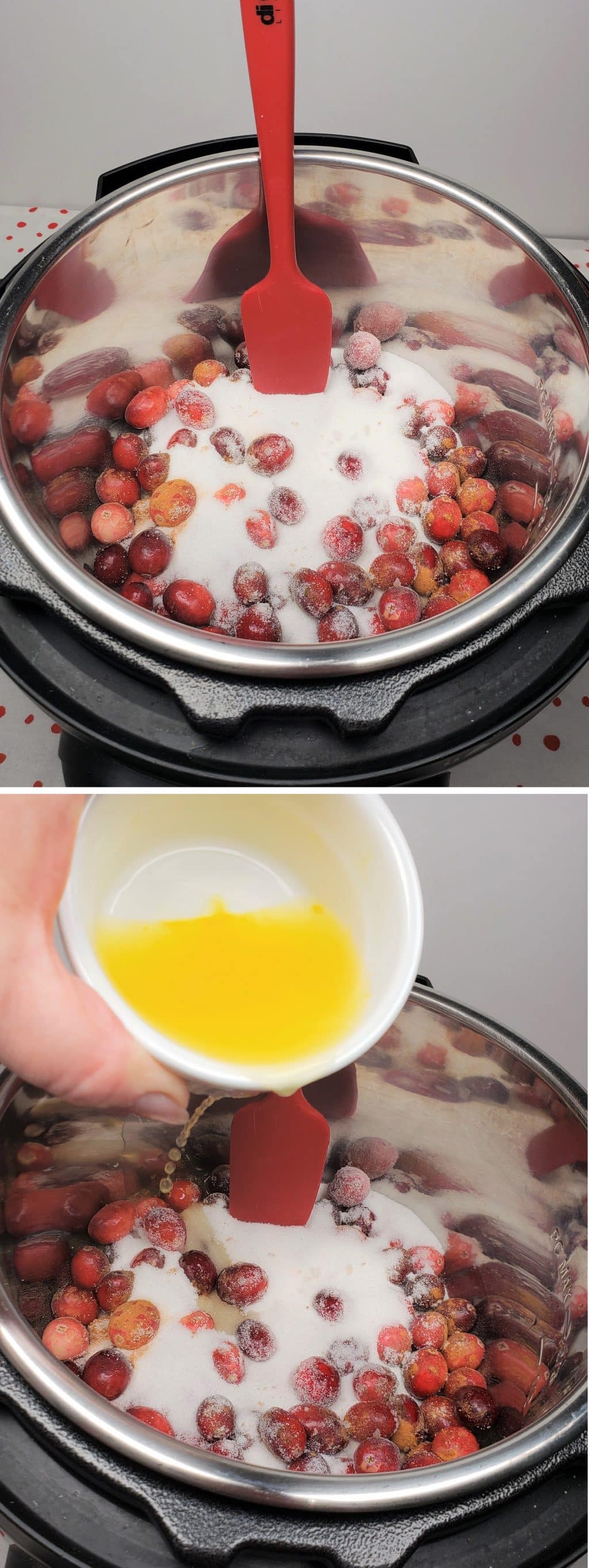 Sugar and Juice Mixed into Cranberries