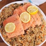 Instant Pot Salmon with Rice Pilaf