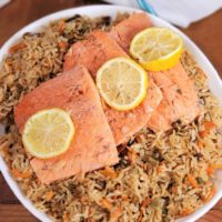 Instant Pot Salmon with Rice Pilaf