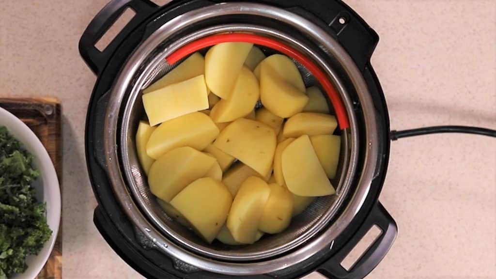 Add Basket of Cut and Peeled Potatoes to Pot