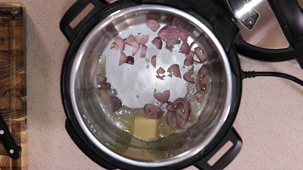 Diced Shallots or Onions Saute with Butter