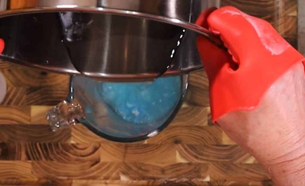 Pour Sugar Water into Mixing Vessel