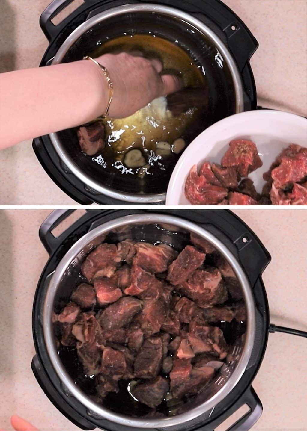 Add Meat Chucks to the Instant Pot