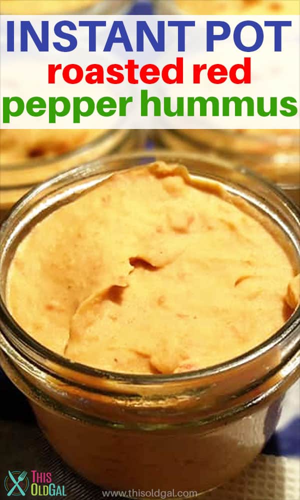 Pressure Cooker Roasted Red Pepper Hummus [Instant Pot]
